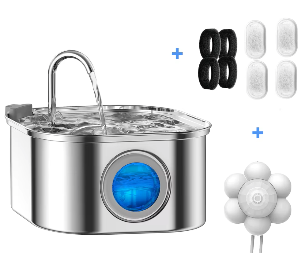 PawLeafy™ - 3.2L Stainless Steel Smart Pet Water Fountain