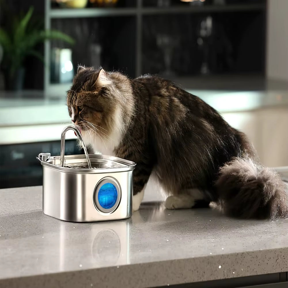 PawLeafy™ - 3.2L Stainless Steel Smart Pet Water Fountain